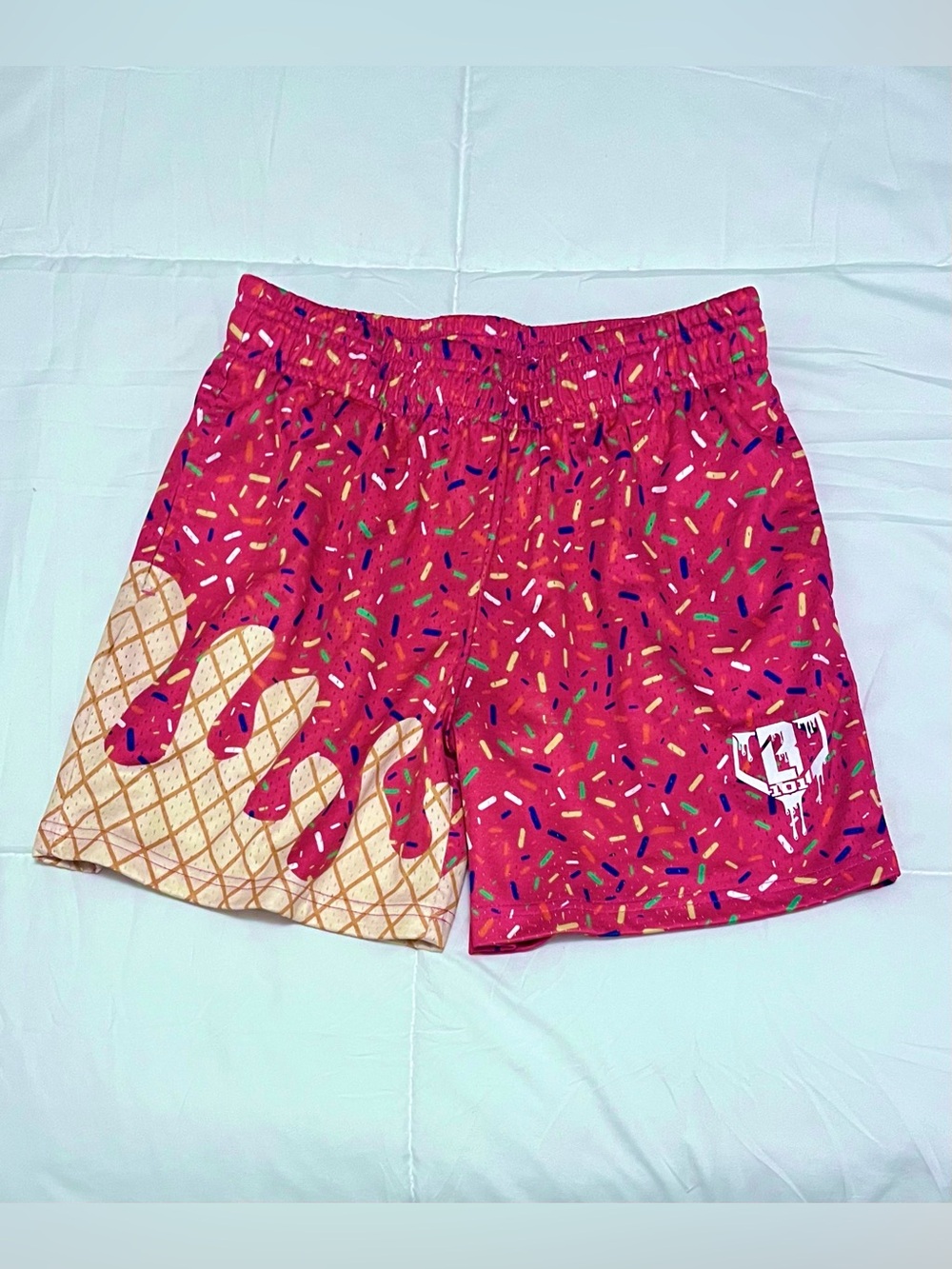 Baseball Lifestyle 101 Pink Ice Cream Cone Drip Shorts - YL